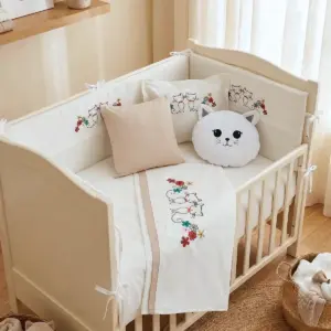 Kitty Bebek Uyku Seti 60x120 - Kedi Desenli Nevresim Takımı - Kista Baby