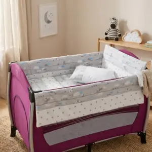 Park Yatak Uyku Seti 70x110 Giraffe 6 Parça - Zürafa Desenli