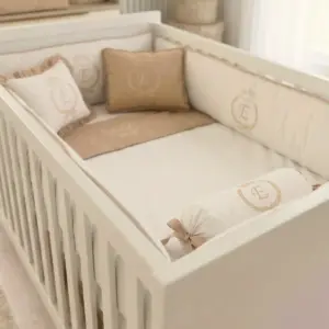 İsim Nakışlı Bebek Uyku Seti — Kahverengi