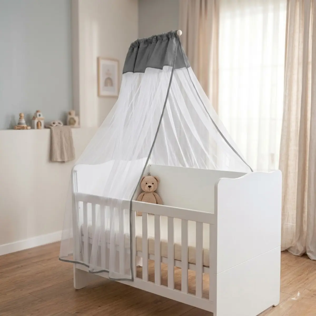 L Model Bebek Beşik Cibinlik ve Aparatı - Görsel 7