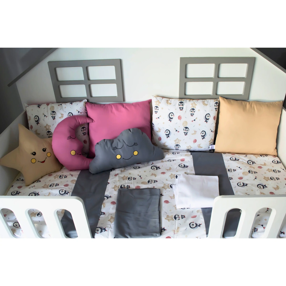 Penguin Montessori Bebek Uyku Seti Kahverengi 90x190 cm